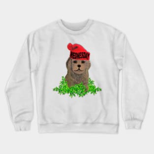 Wednesday Mood Beanie Puppy Crewneck Sweatshirt